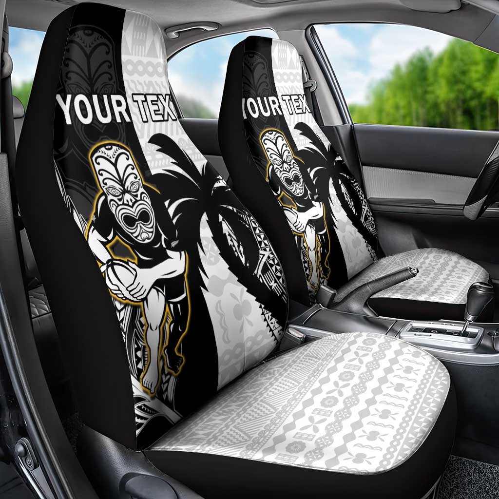 Custom Fiji And New Zealand Rugby Car Seat Cover Aotearoa Silver Fern Mix Fijian Tapa Pattern - Vibe Hoodie Shop
