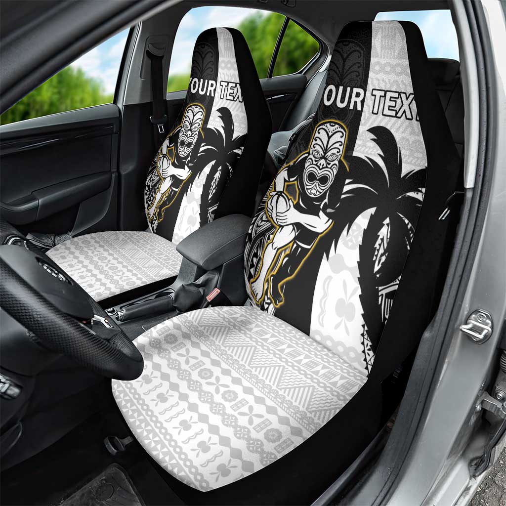 Custom Fiji And New Zealand Rugby Car Seat Cover Aotearoa Silver Fern Mix Fijian Tapa Pattern - Vibe Hoodie Shop