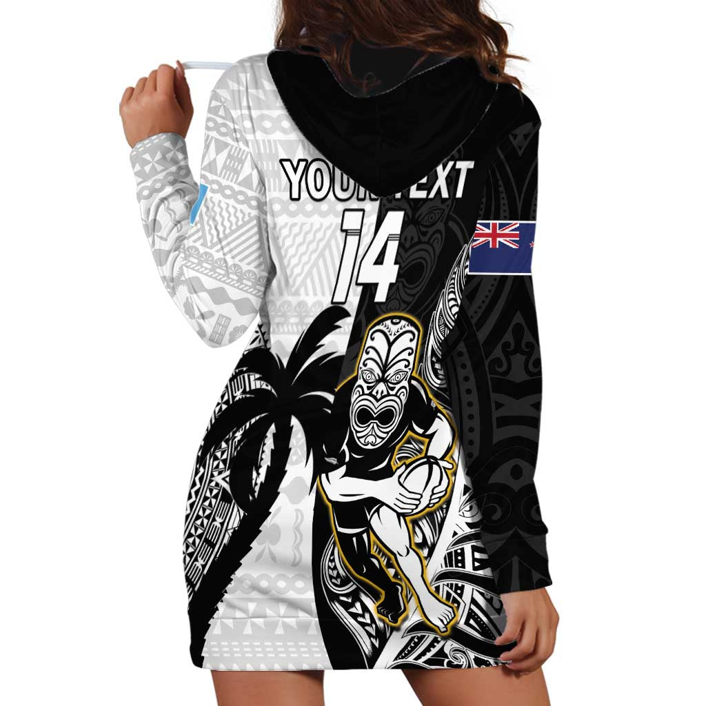Custom Fiji And New Zealand Rugby Hoodie Dress Aotearoa Silver Fern Mix Fijian Tapa Pattern - Vibe Hoodie Shop