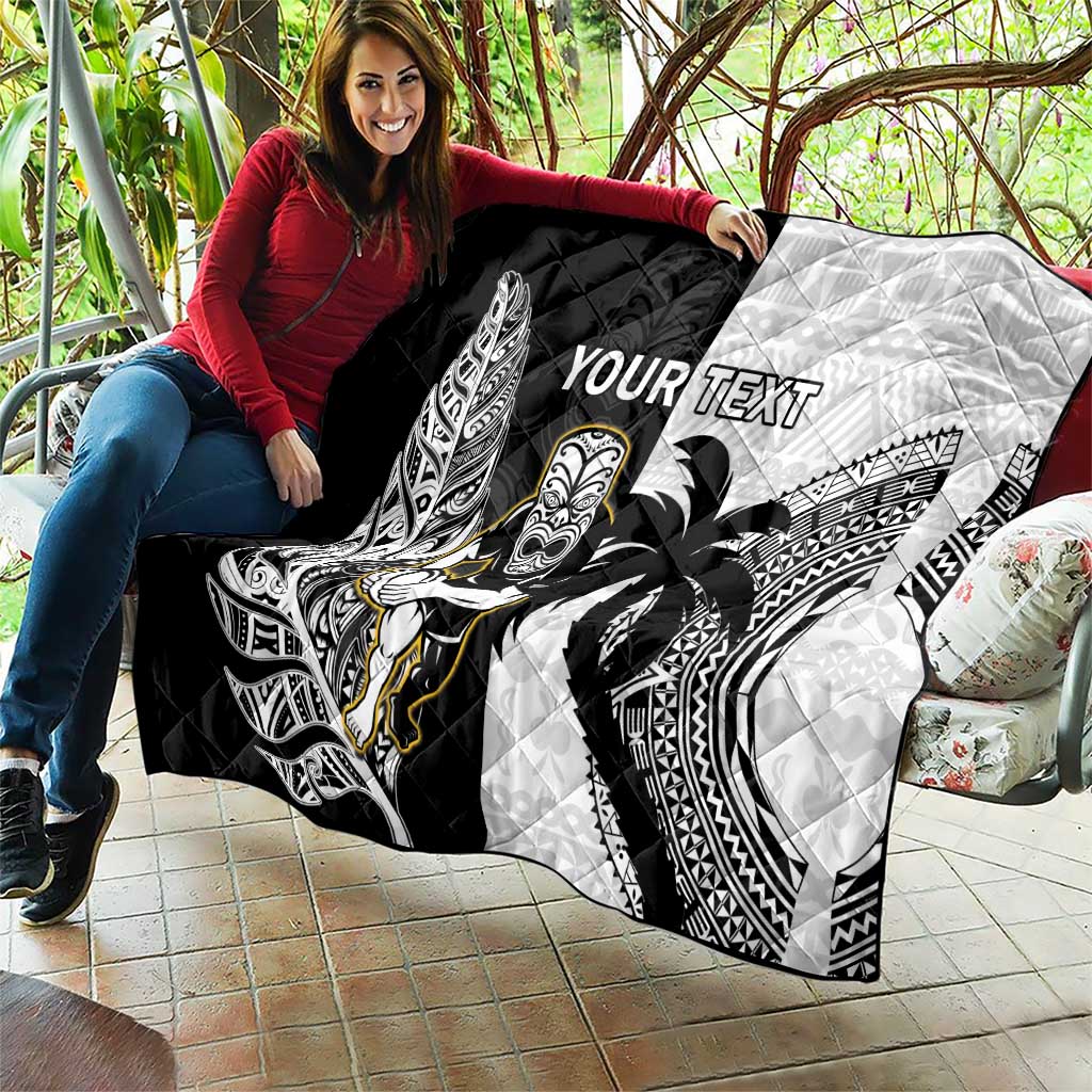 Custom Fiji And New Zealand Rugby Quilt Aotearoa Silver Fern Mix Fijian Tapa Pattern - Vibe Hoodie Shop