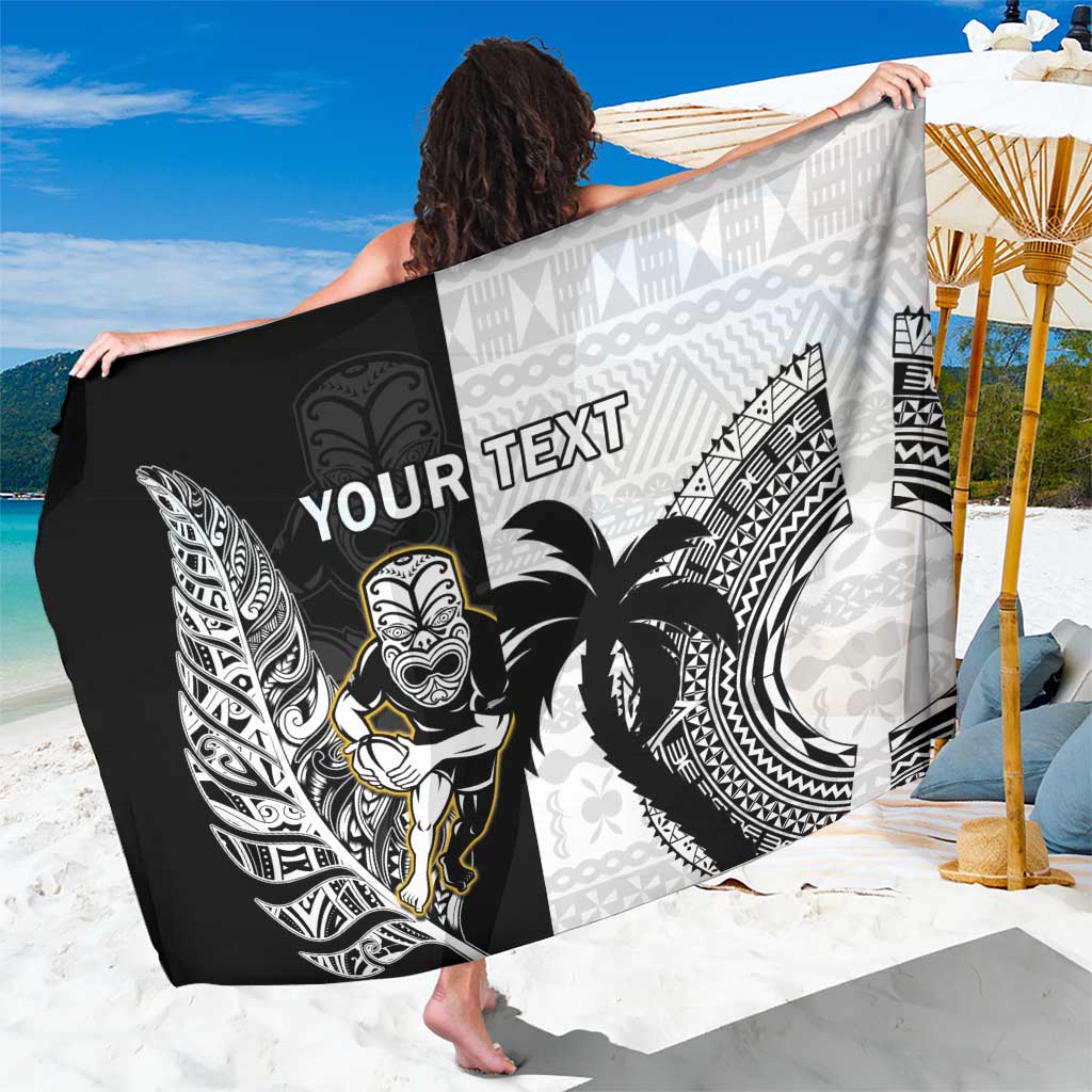 Custom Fiji And New Zealand Rugby Sarong Aotearoa Silver Fern Mix Fijian Tapa Pattern - Vibe Hoodie Shop