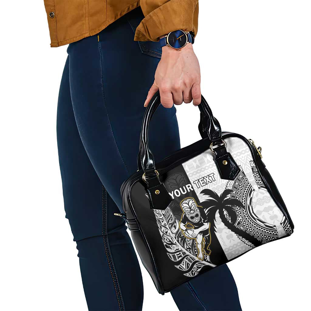 Custom Fiji And New Zealand Rugby Shoulder Handbag Aotearoa Silver Fern Mix Fijian Tapa Pattern - Vibe Hoodie Shop