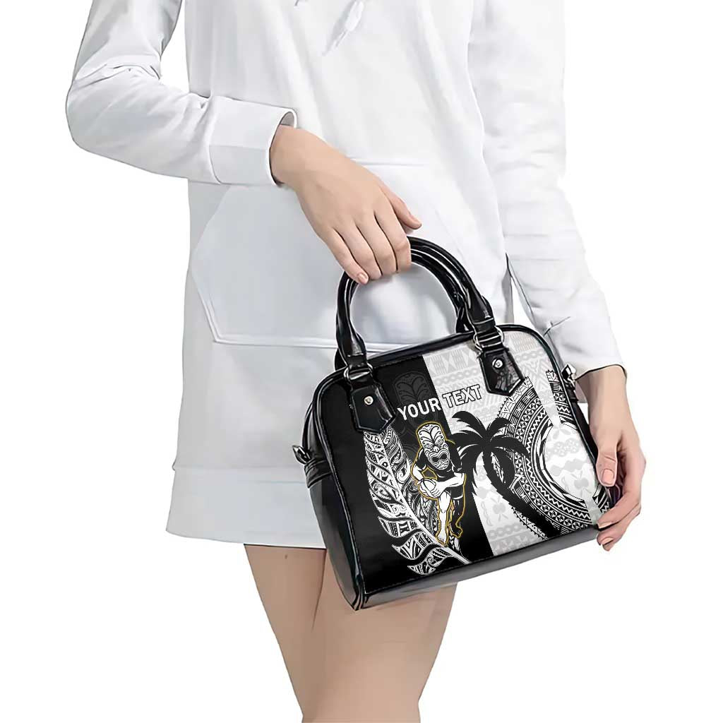 Custom Fiji And New Zealand Rugby Shoulder Handbag Aotearoa Silver Fern Mix Fijian Tapa Pattern - Vibe Hoodie Shop