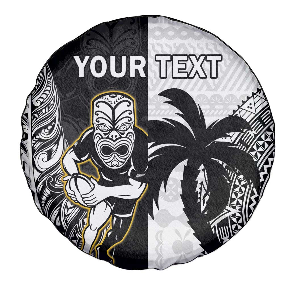 Custom Fiji And New Zealand Rugby Spare Tire Cover Aotearoa Silver Fern Mix Fijian Tapa Pattern - Vibe Hoodie Shop