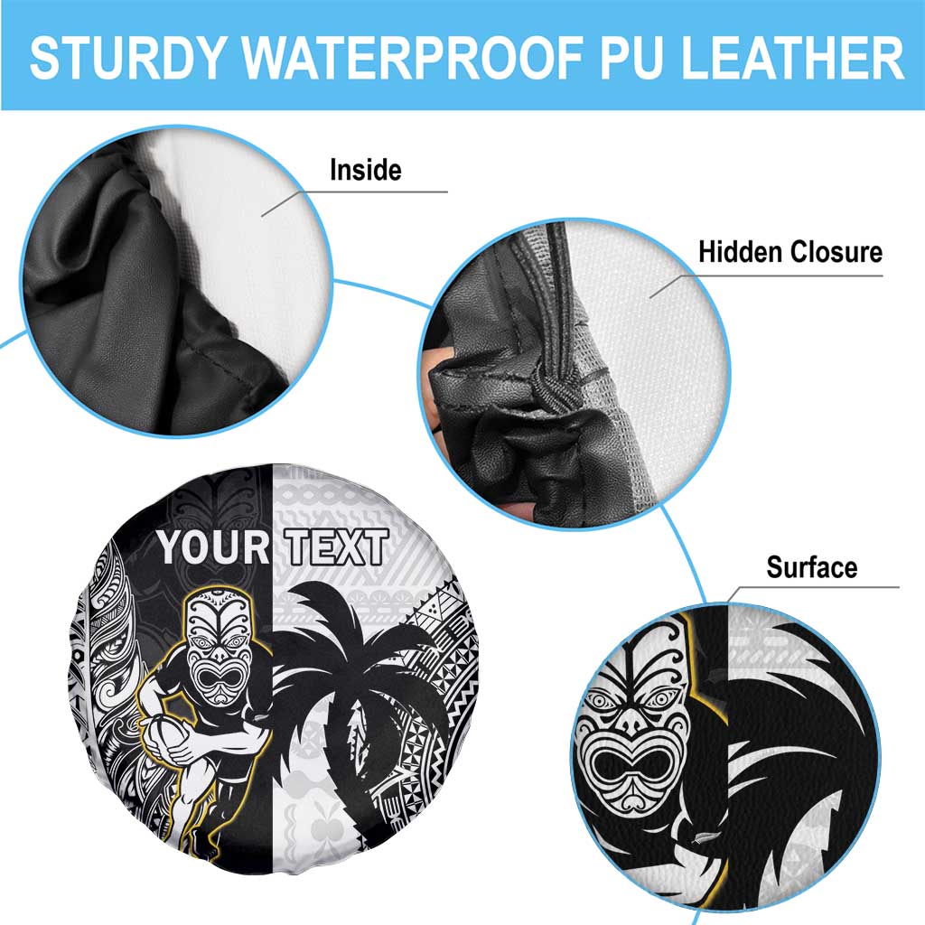 Custom Fiji And New Zealand Rugby Spare Tire Cover Aotearoa Silver Fern Mix Fijian Tapa Pattern - Vibe Hoodie Shop