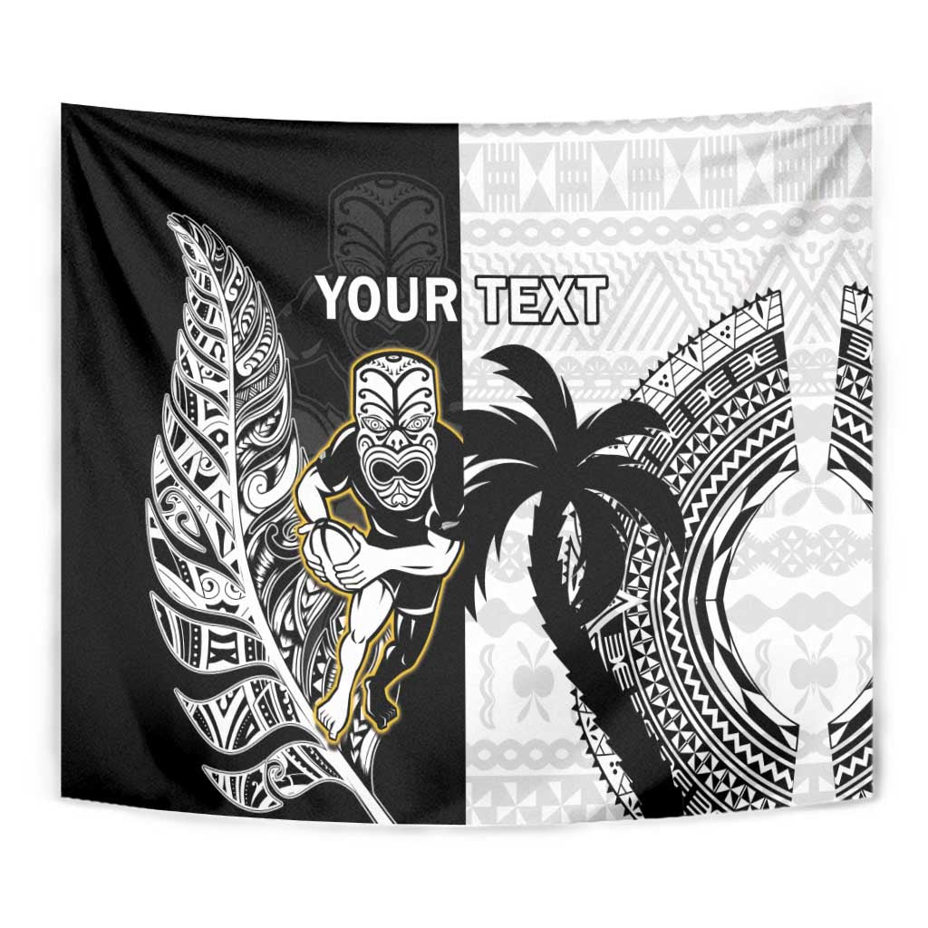 Custom Fiji And New Zealand Rugby Tapestry Aotearoa Silver Fern Mix Fijian Tapa Pattern - Vibe Hoodie Shop