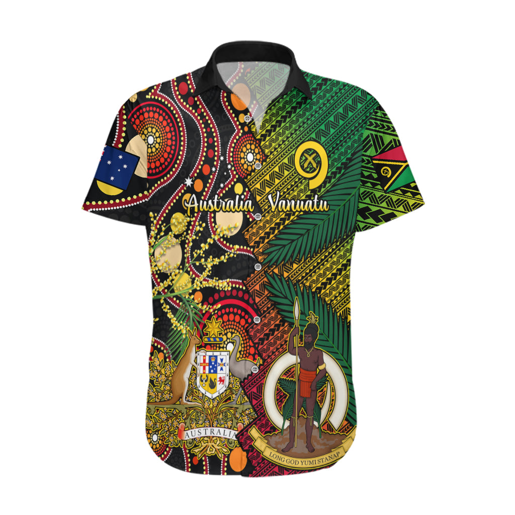 Vanuatu and Australia Hawaiian Shirt Vanuatuan Polynesian Mix Aussie Aboriginal Art - Vibe Hoodie Shop