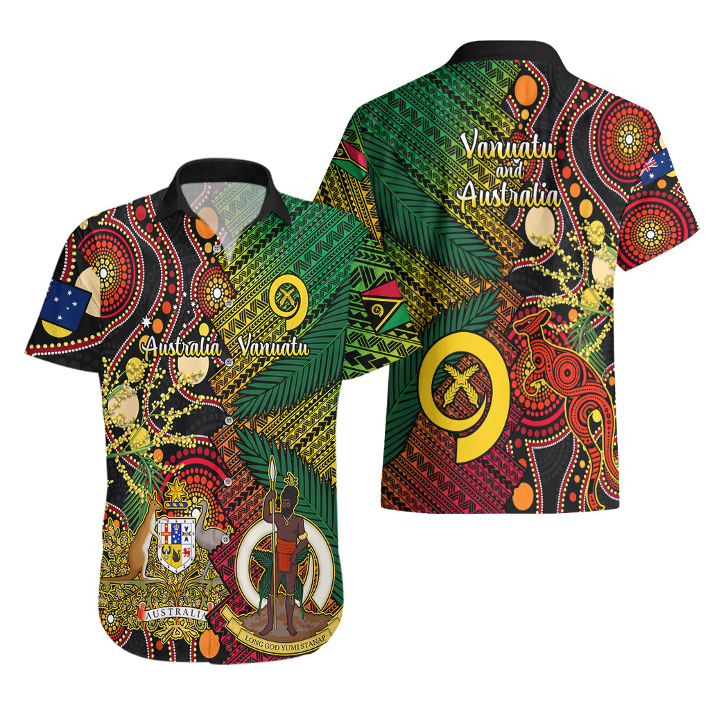 Vanuatu and Australia Hawaiian Shirt Vanuatuan Polynesian Mix Aussie Aboriginal Art - Vibe Hoodie Shop
