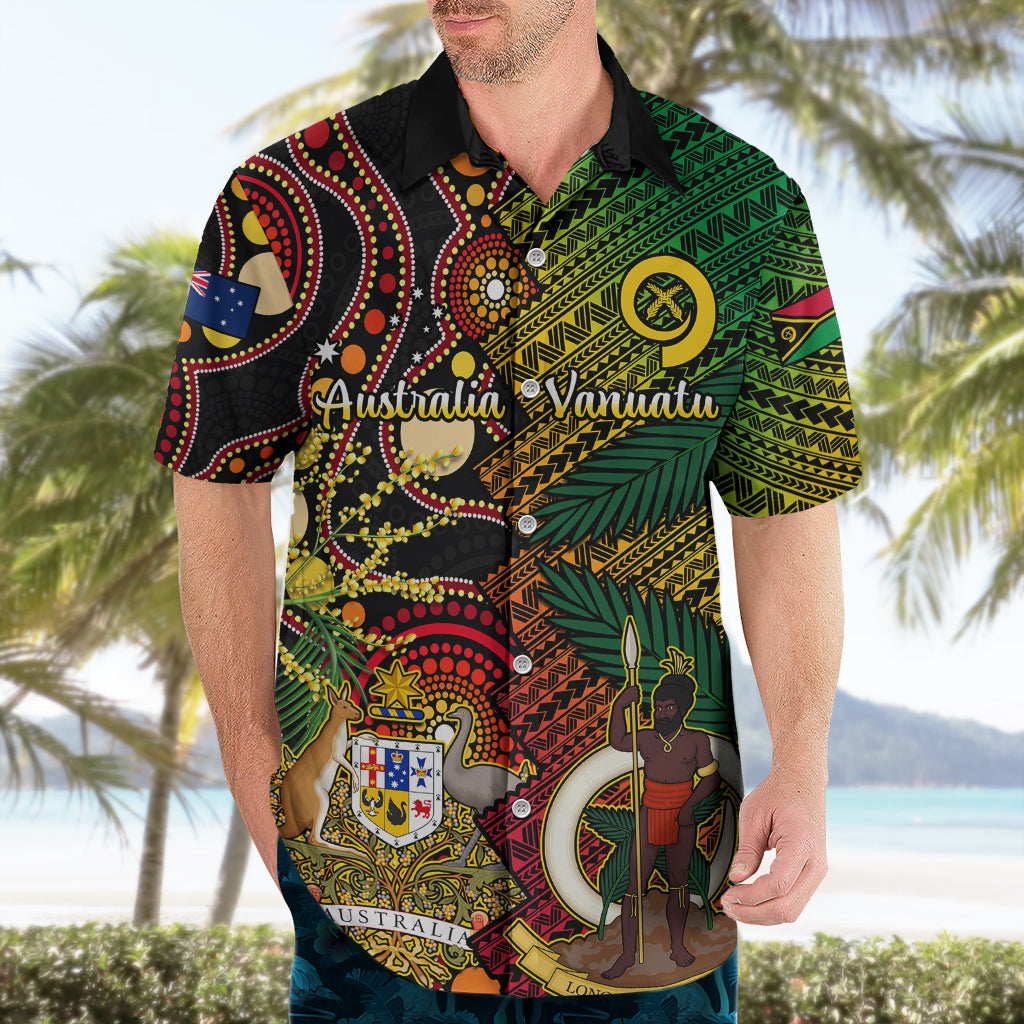 Vanuatu and Australia Hawaiian Shirt Vanuatuan Polynesian Mix Aussie Aboriginal Art - Vibe Hoodie Shop