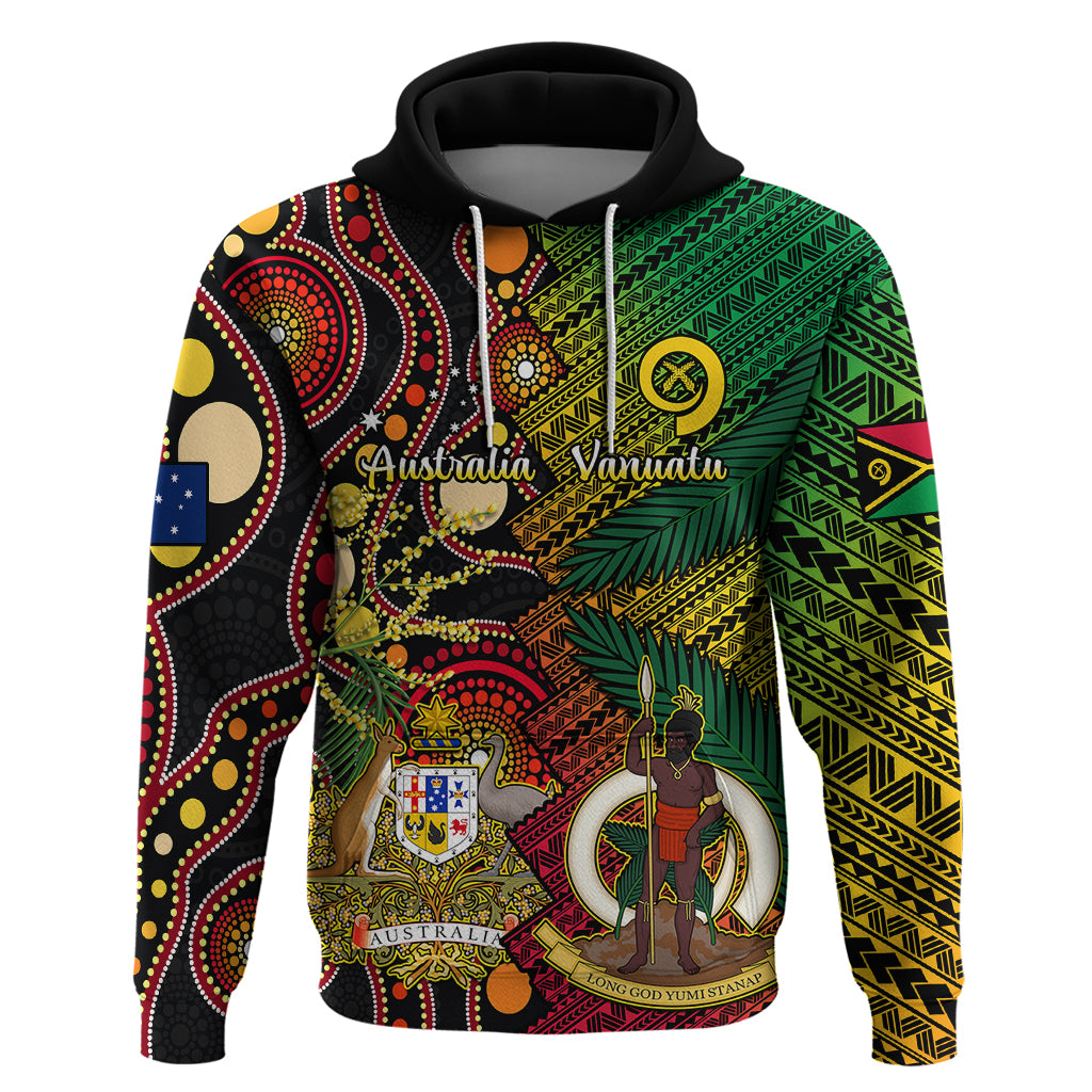 Vanuatu and Australia Hoodie Vanuatuan Polynesian Mix Aussie Aboriginal Art - Vibe Hoodie Shop