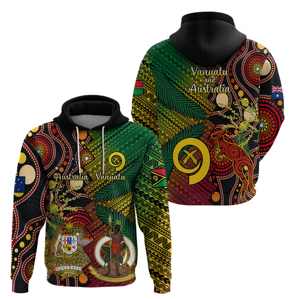 Vanuatu and Australia Hoodie Vanuatuan Polynesian Mix Aussie Aboriginal Art - Vibe Hoodie Shop