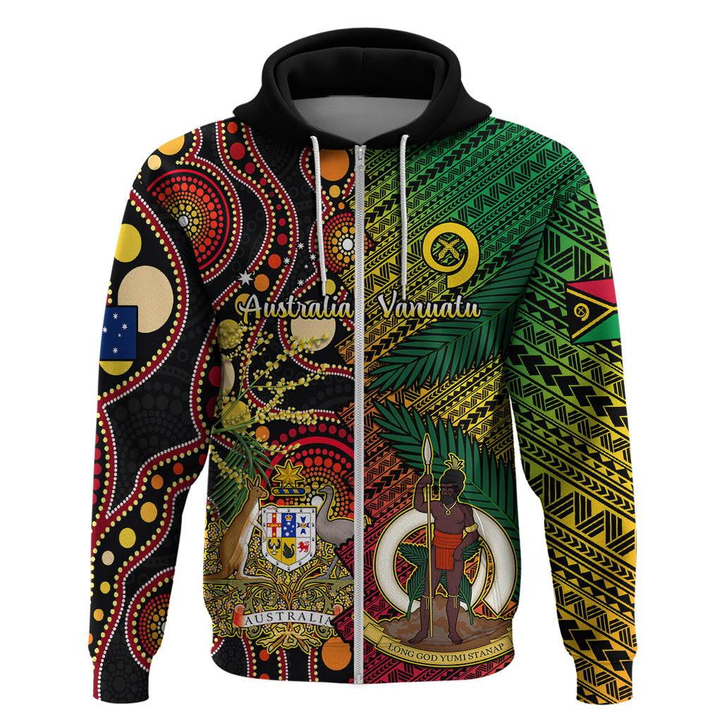 Vanuatu and Australia Hoodie Vanuatuan Polynesian Mix Aussie Aboriginal Art - Vibe Hoodie Shop