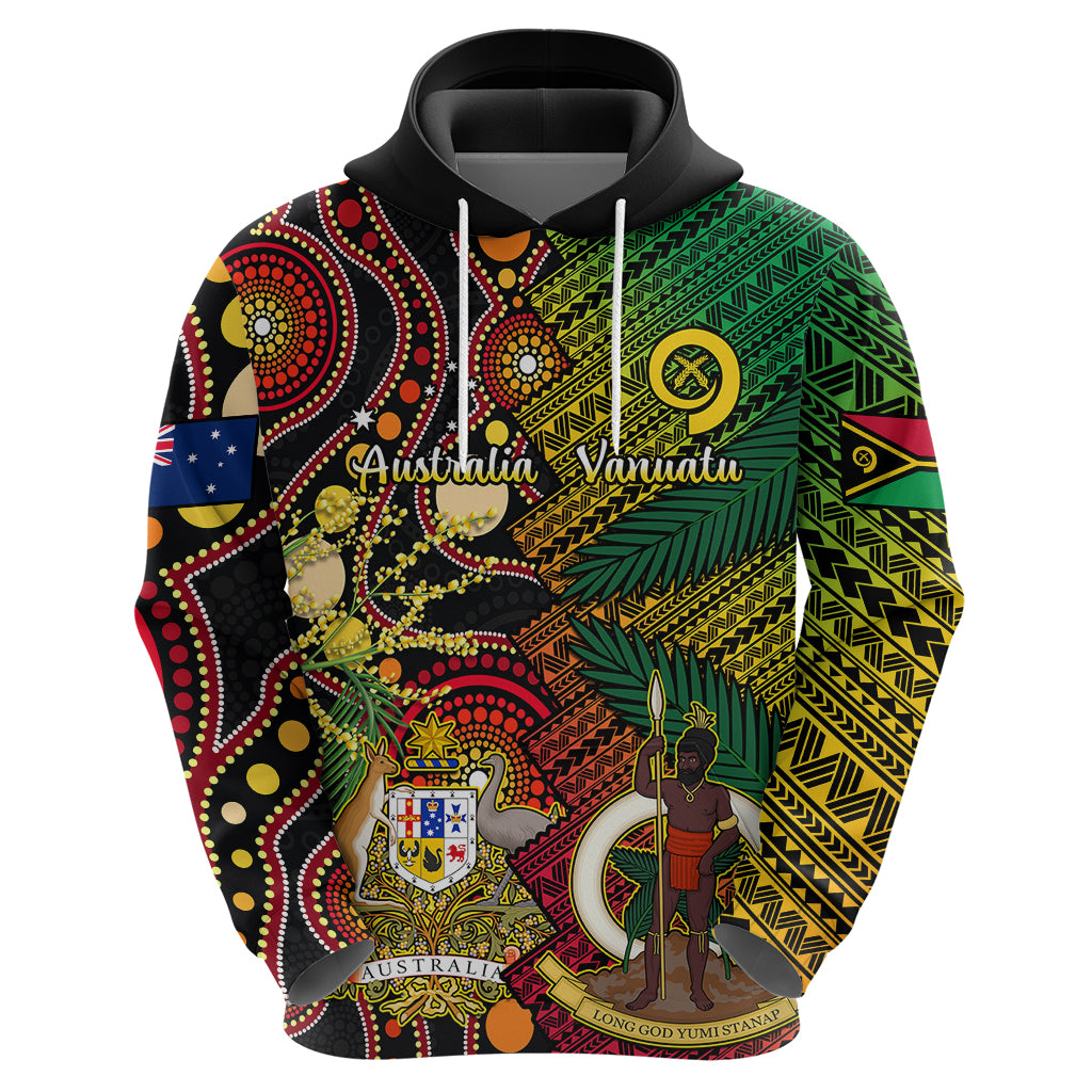 Vanuatu and Australia Hoodie Vanuatuan Polynesian Mix Aussie Aboriginal Art - Vibe Hoodie Shop