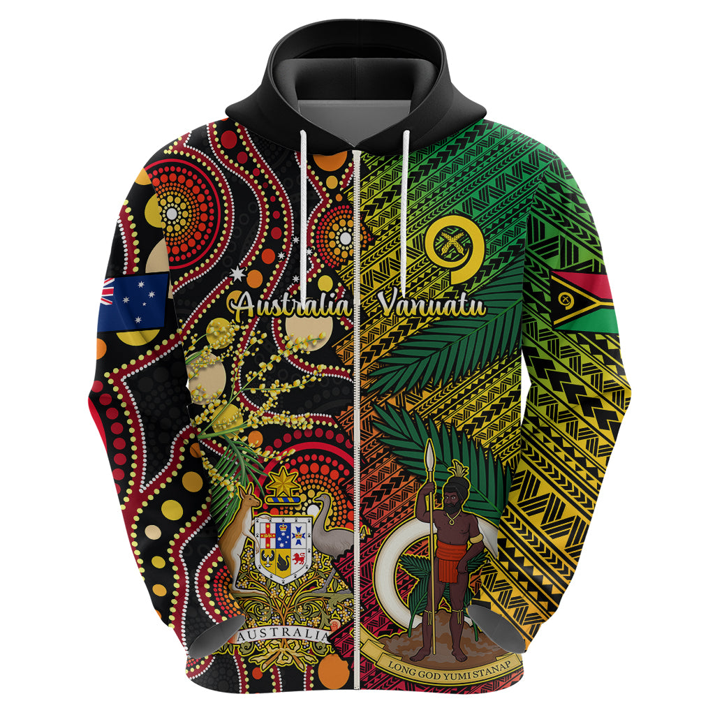 Vanuatu and Australia Hoodie Vanuatuan Polynesian Mix Aussie Aboriginal Art - Vibe Hoodie Shop