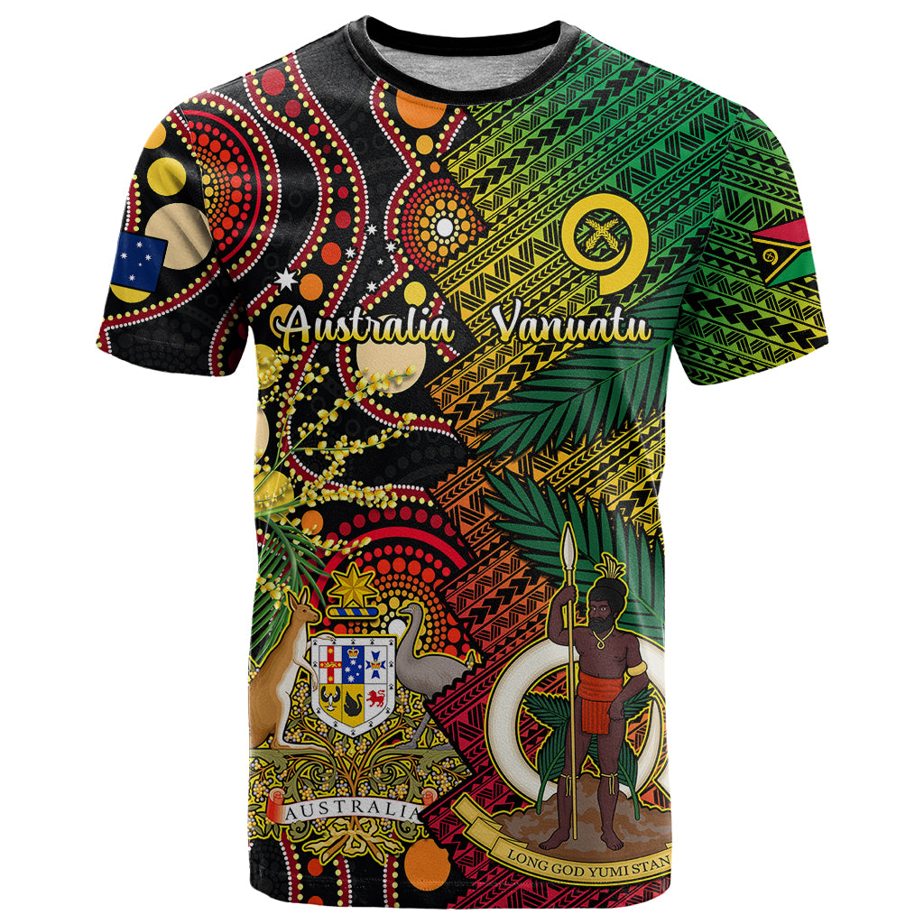 Vanuatu and Australia T Shirt Vanuatuan Polynesian Mix Aussie Aboriginal Art - Vibe Hoodie Shop