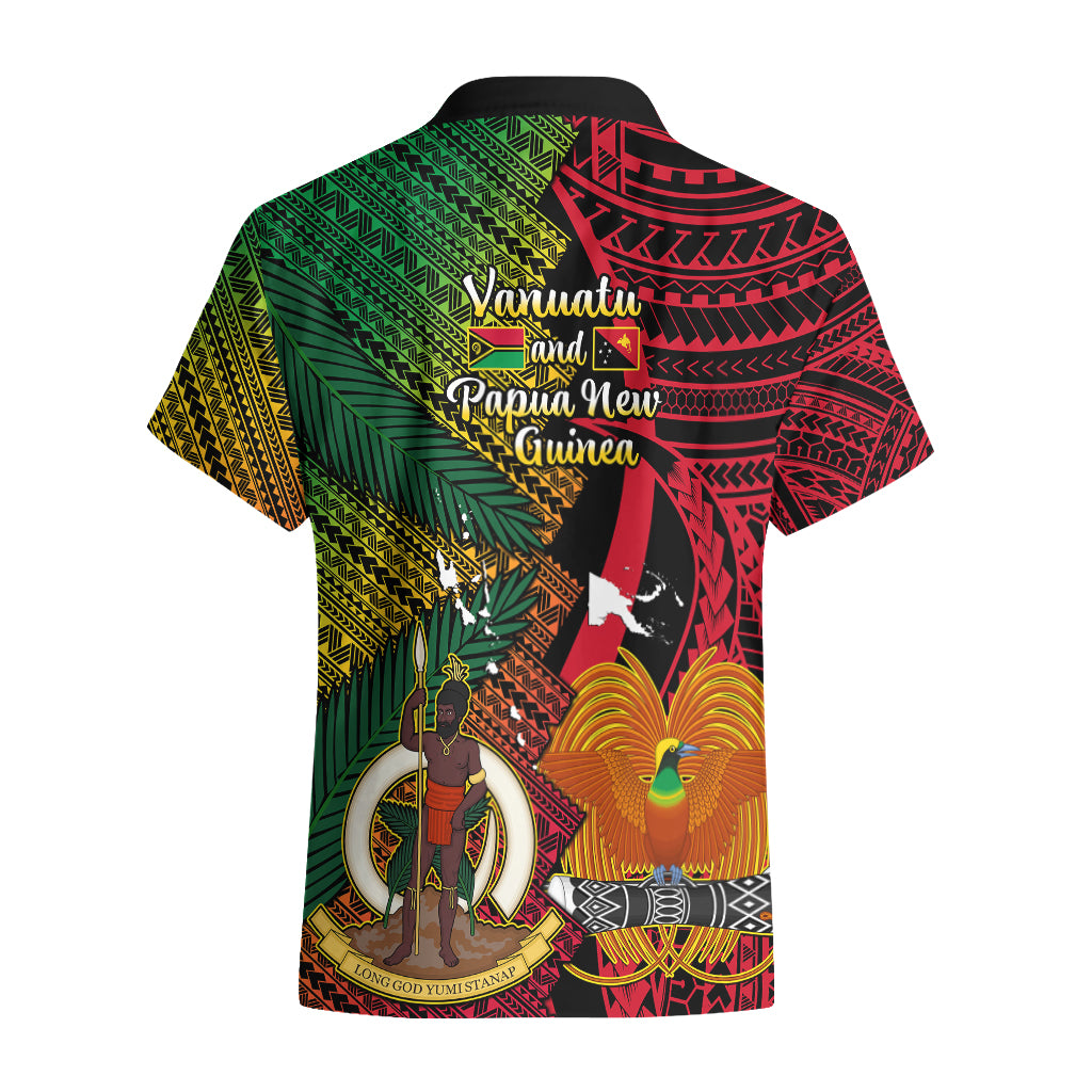Vanuatu and Papua New Guinea Hawaiian Shirt Vanuatuan With PNG Polynesian Pattern - Vibe Hoodie Shop