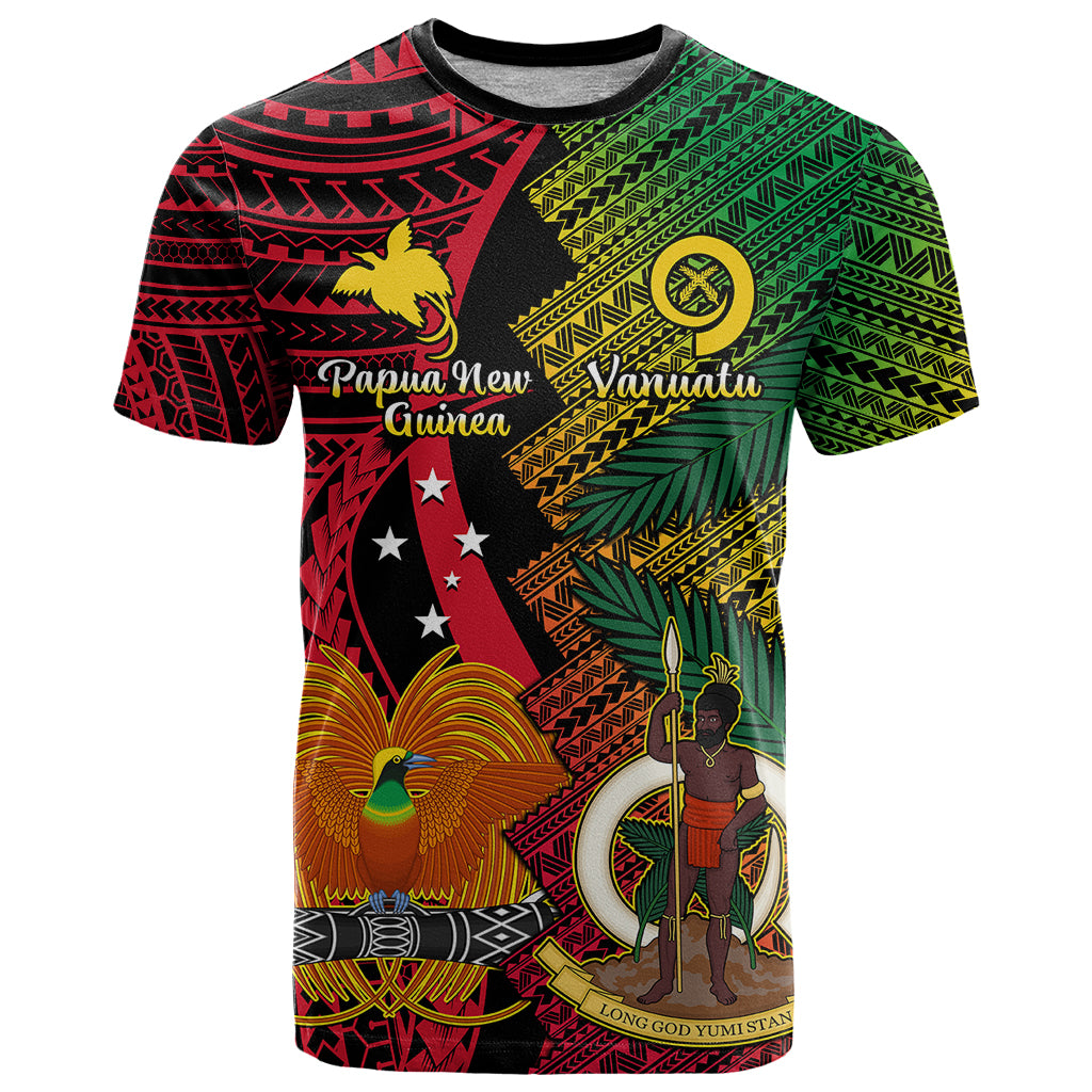 Vanuatu and Papua New Guinea T Shirt Vanuatuan With PNG Polynesian Pattern - Vibe Hoodie Shop