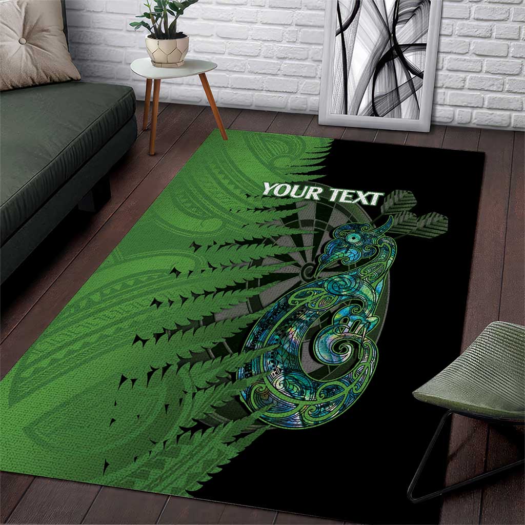 Personalised New Zealand Darts Area Rug Aotearoa Maori Fern Mix Manaia Tattoo - Vibe Hoodie Shop