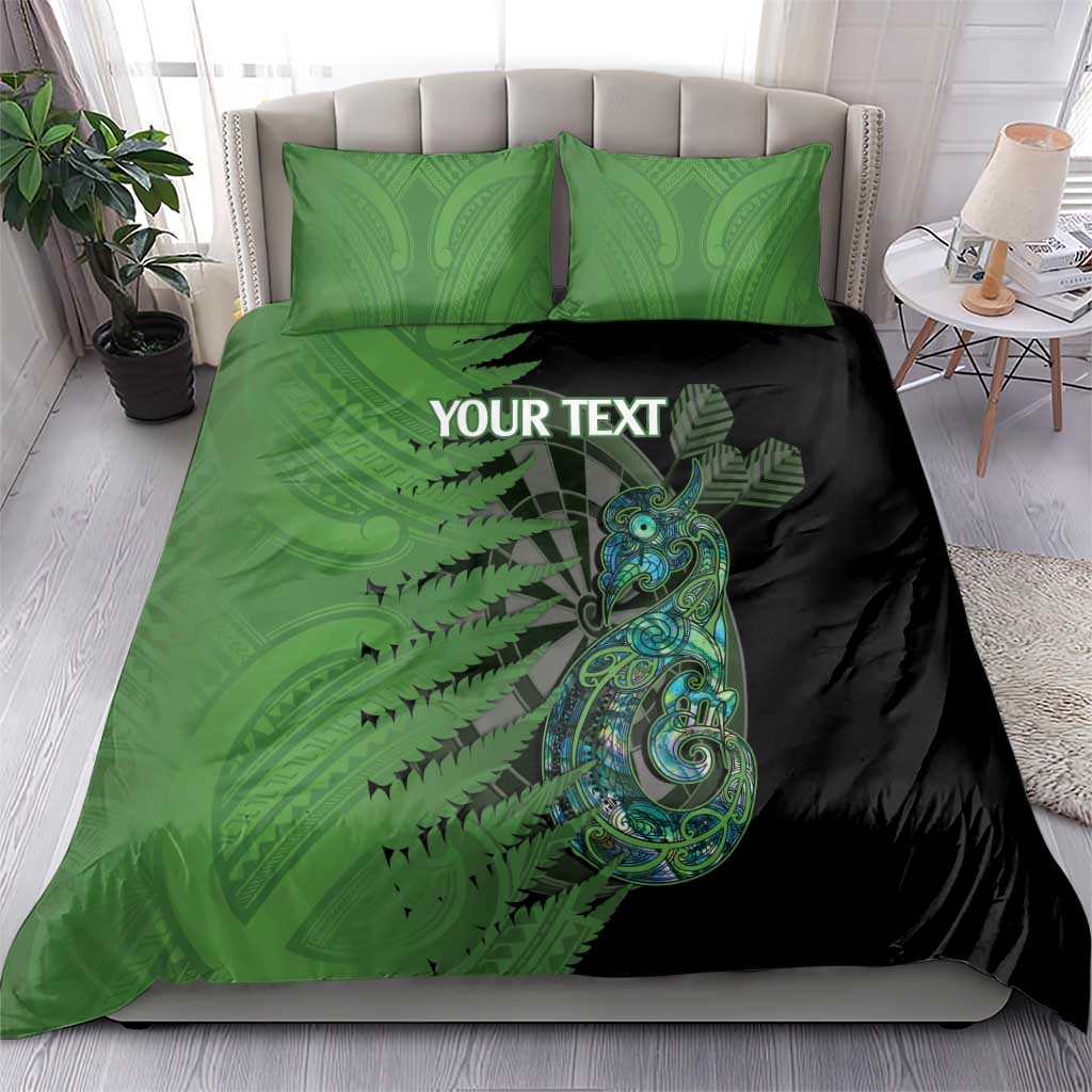 Personalised New Zealand Darts Bedding Set Aotearoa Maori Fern Mix Manaia Tattoo - Vibe Hoodie Shop