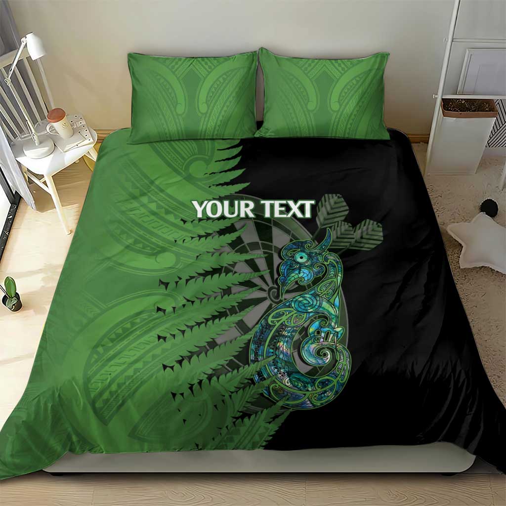 Personalised New Zealand Darts Bedding Set Aotearoa Maori Fern Mix Manaia Tattoo - Vibe Hoodie Shop