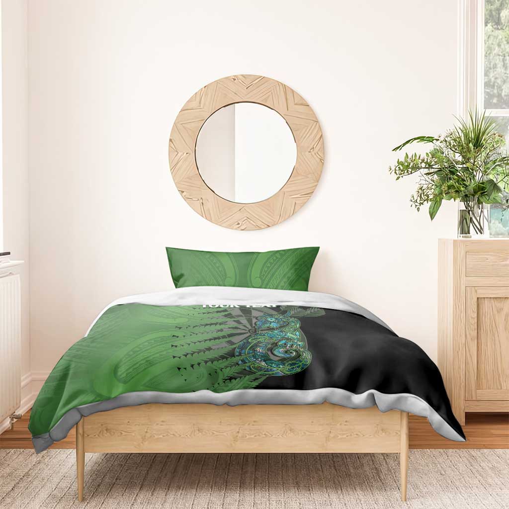 Personalised New Zealand Darts Bedding Set Aotearoa Maori Fern Mix Manaia Tattoo - Vibe Hoodie Shop
