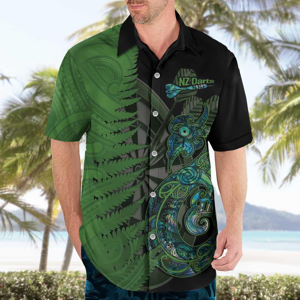 Personalised New Zealand Darts Hawaiian Shirt Aotearoa Maori Fern Mix Manaia Tattoo - Vibe Hoodie Shop