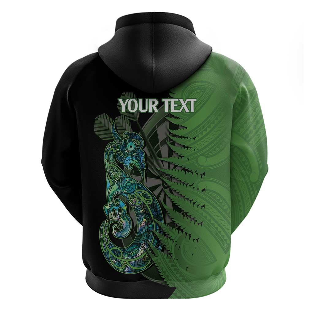 Personalised New Zealand Darts Hoodie Aotearoa Maori Fern Mix Manaia Tattoo - Vibe Hoodie Shop