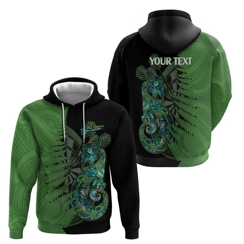 Personalised New Zealand Darts Hoodie Aotearoa Maori Fern Mix Manaia Tattoo - Vibe Hoodie Shop