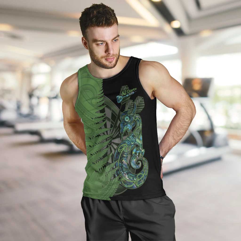 Personalised New Zealand Darts Men Tank Top Aotearoa Maori Fern Mix Manaia Tattoo - Vibe Hoodie Shop
