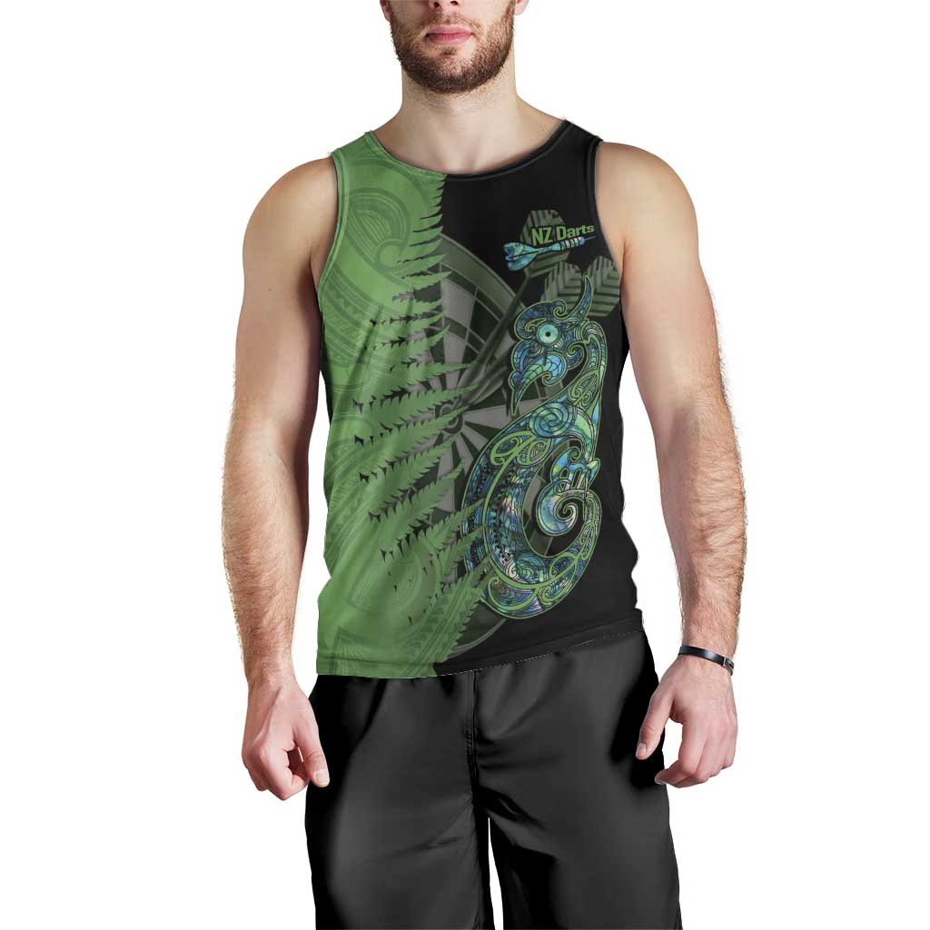 Personalised New Zealand Darts Men Tank Top Aotearoa Maori Fern Mix Manaia Tattoo - Vibe Hoodie Shop