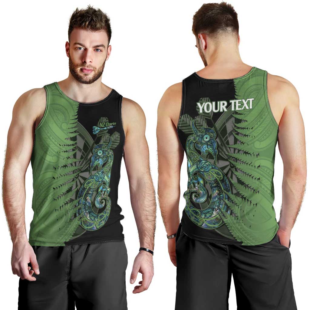 Personalised New Zealand Darts Men Tank Top Aotearoa Maori Fern Mix Manaia Tattoo - Vibe Hoodie Shop