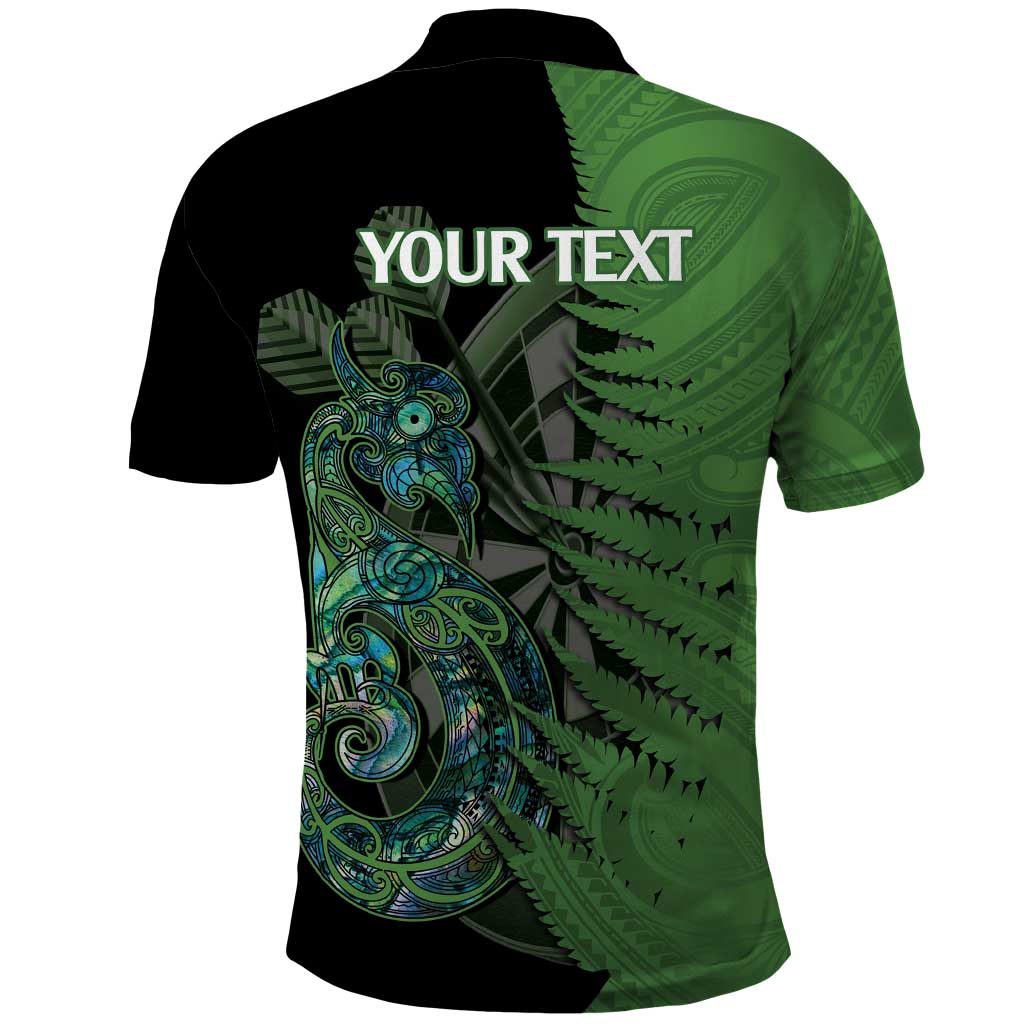 Personalised New Zealand Darts Polo Shirt Aotearoa Maori Fern Mix Manaia Tattoo - Vibe Hoodie Shop