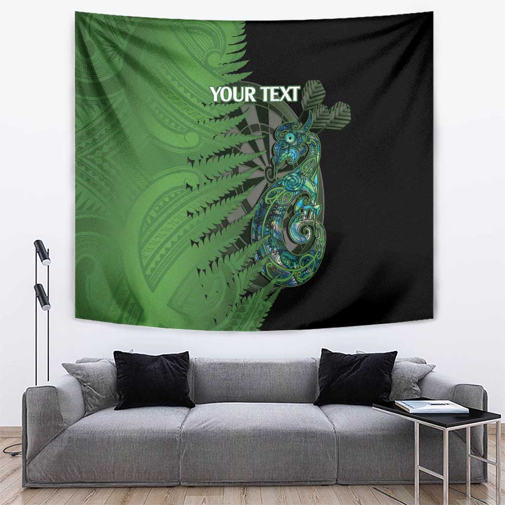 Personalised New Zealand Darts Tapestry Aotearoa Maori Fern Mix Manaia Tattoo - Vibe Hoodie Shop