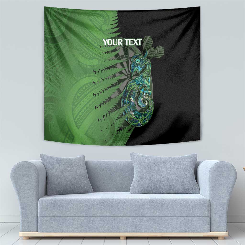 Personalised New Zealand Darts Tapestry Aotearoa Maori Fern Mix Manaia Tattoo - Vibe Hoodie Shop