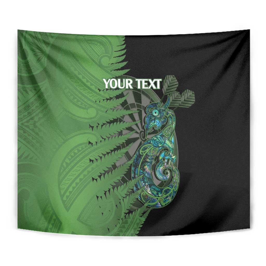 Personalised New Zealand Darts Tapestry Aotearoa Maori Fern Mix Manaia Tattoo - Vibe Hoodie Shop