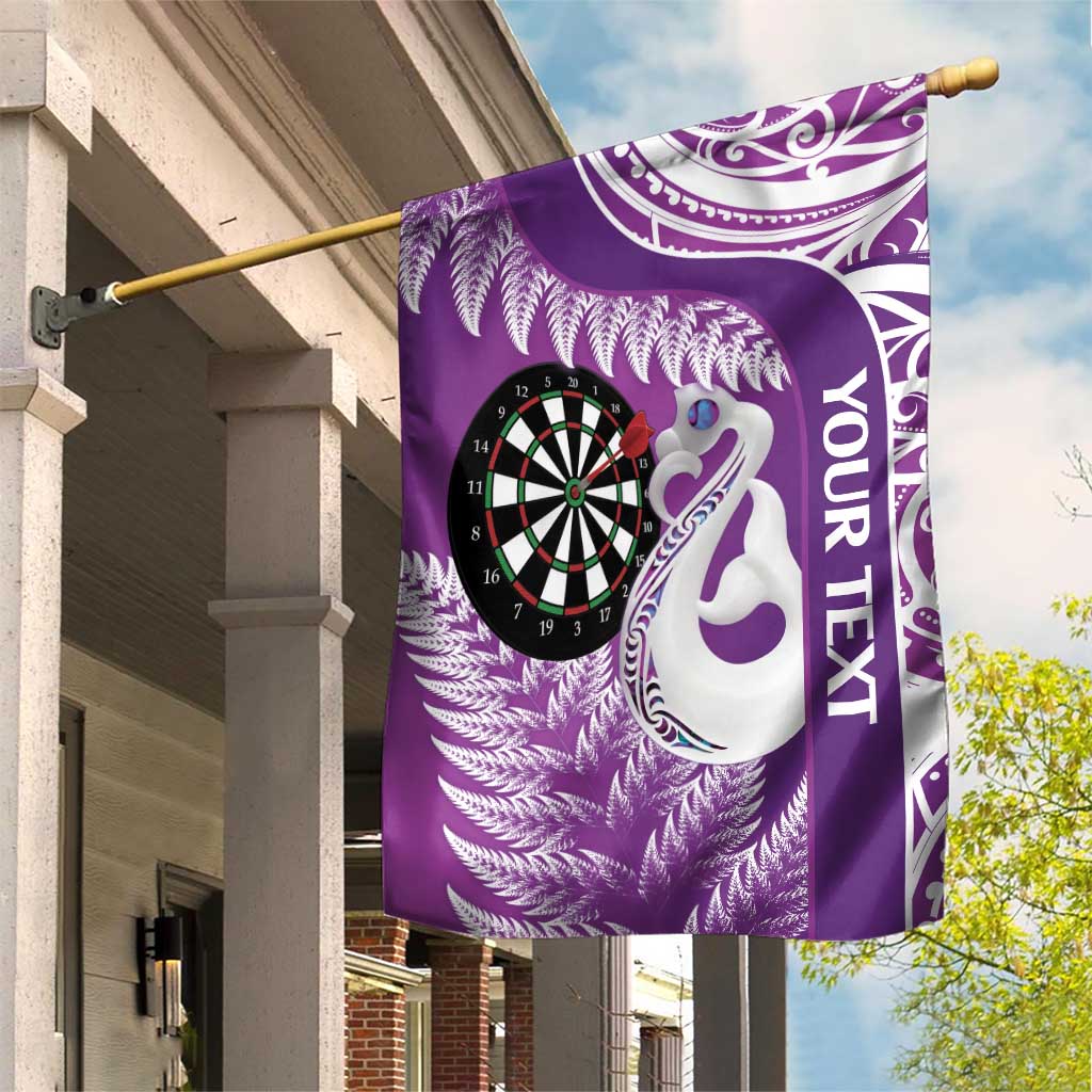 Personalised New Zealand Darts Garden Flag Aotearoa Fern Mix Paua Shell Manaia - Purple - Vibe Hoodie Shop