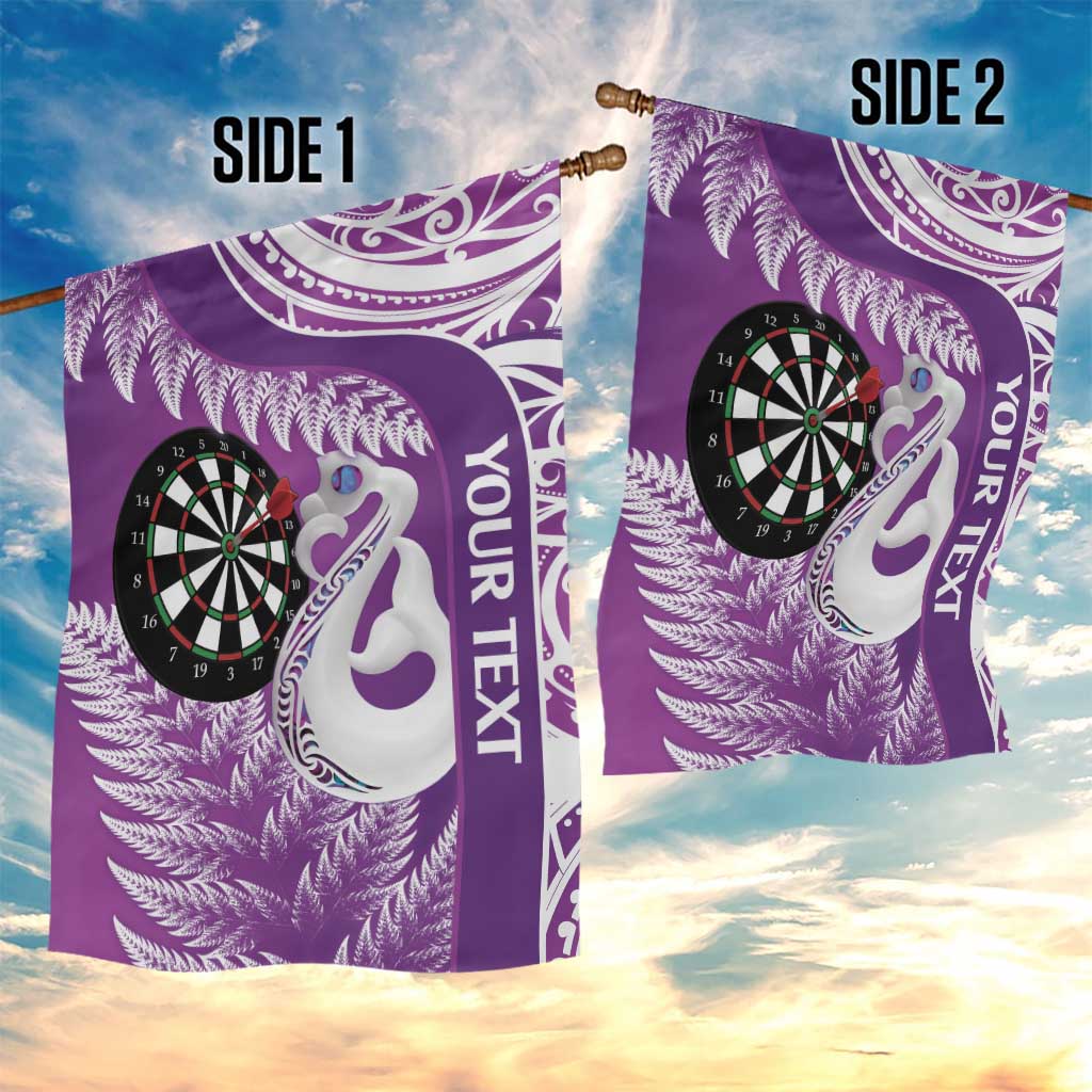 Personalised New Zealand Darts Garden Flag Aotearoa Fern Mix Paua Shell Manaia - Purple - Vibe Hoodie Shop