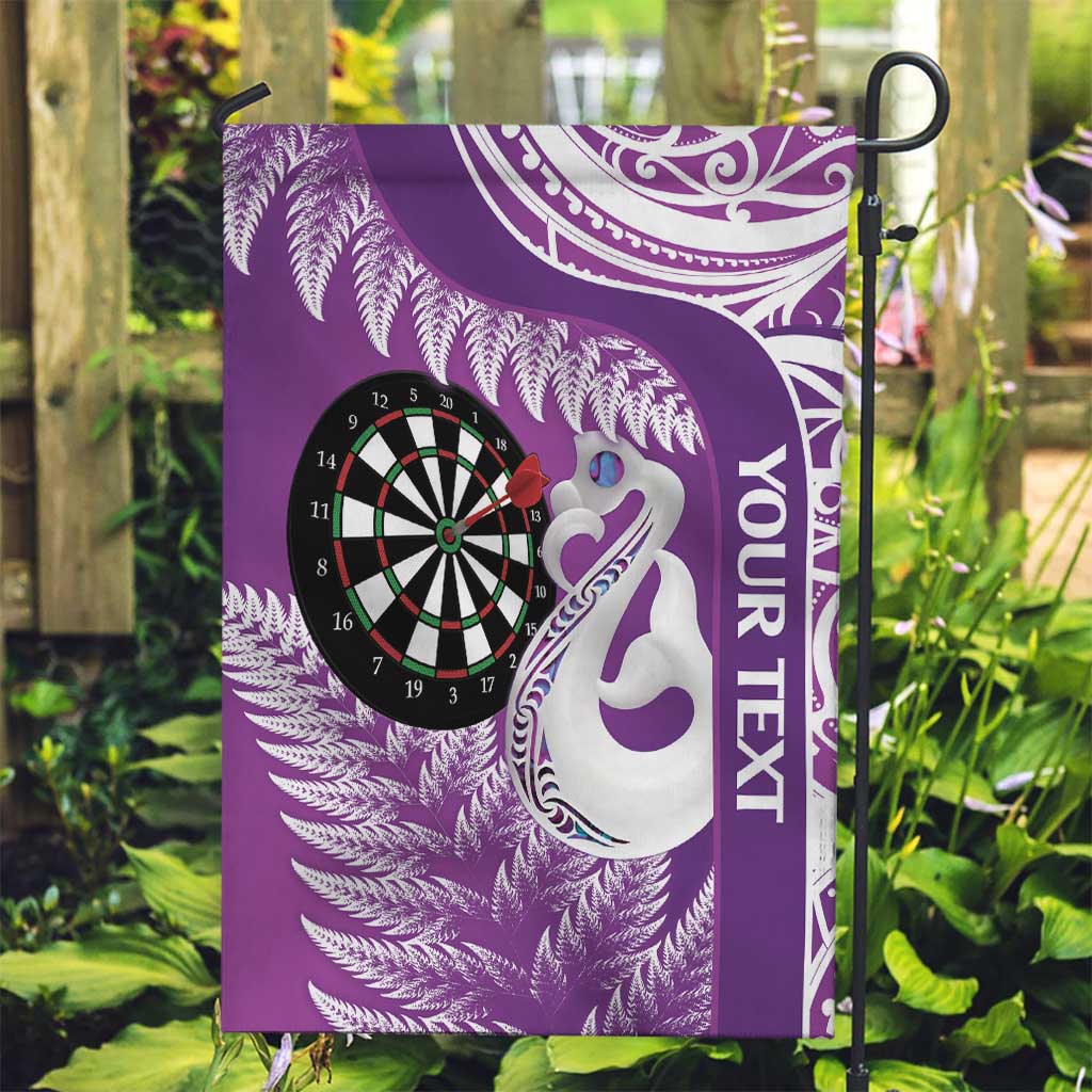 Personalised New Zealand Darts Garden Flag Aotearoa Fern Mix Paua Shell Manaia - Purple - Vibe Hoodie Shop