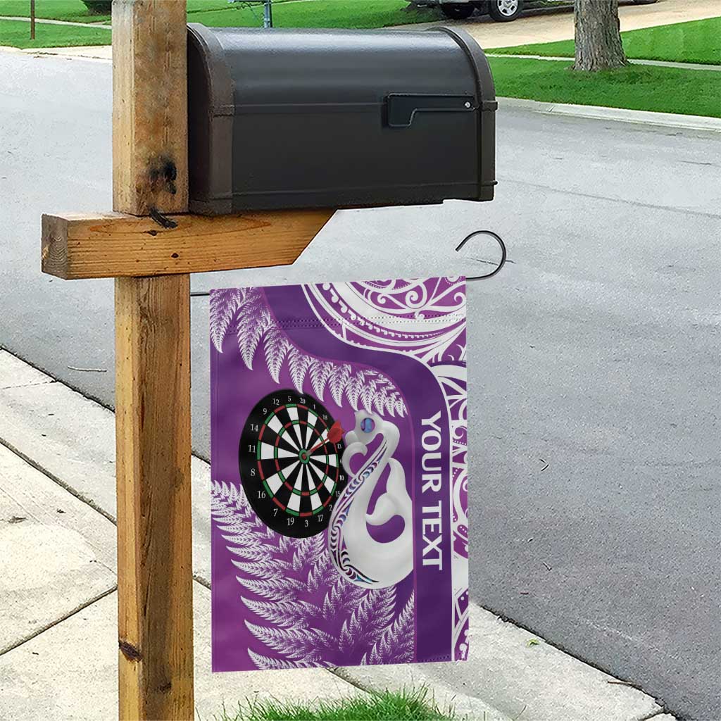 Personalised New Zealand Darts Garden Flag Aotearoa Fern Mix Paua Shell Manaia - Purple - Vibe Hoodie Shop