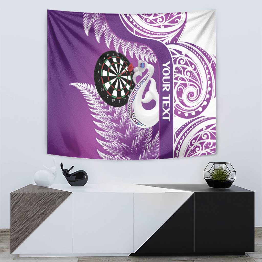 Personalised New Zealand Darts Tapestry Aotearoa Fern Mix Paua Shell Manaia - Purple - Vibe Hoodie Shop