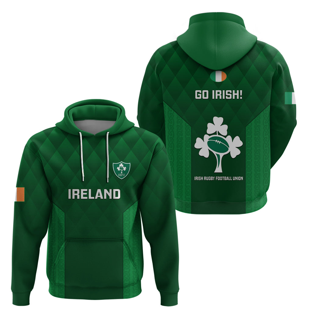 Ireland Rugby Hoodie 2023 Go Shamrock World Cup Irish Celtic Pattern - Vibe Hoodie Shop