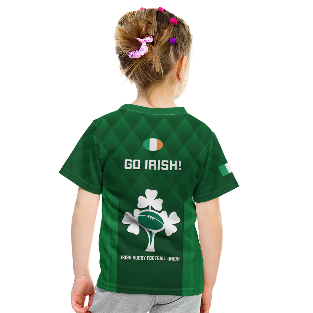 Ireland Rugby Kid T Shirt 2023 Go Shamrock World Cup Irish Celtic Pattern - Vibe Hoodie Shop