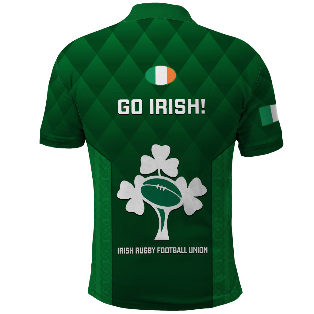 Ireland Rugby Polo Shirt 2023 Go Shamrock World Cup Irish Celtic Pattern - Vibe Hoodie Shop