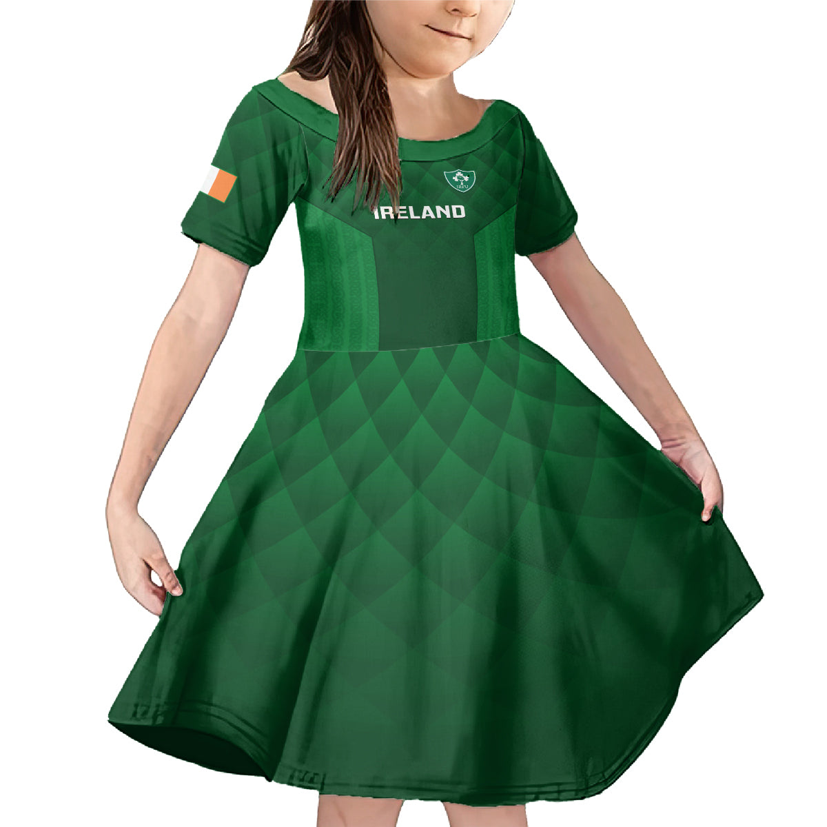 Custom Ireland Rugby Family Matching Mermaid Dress and Hawaiian Shirt 2023 Go Shamrock World Cup Irish Celtic Pattern LT14