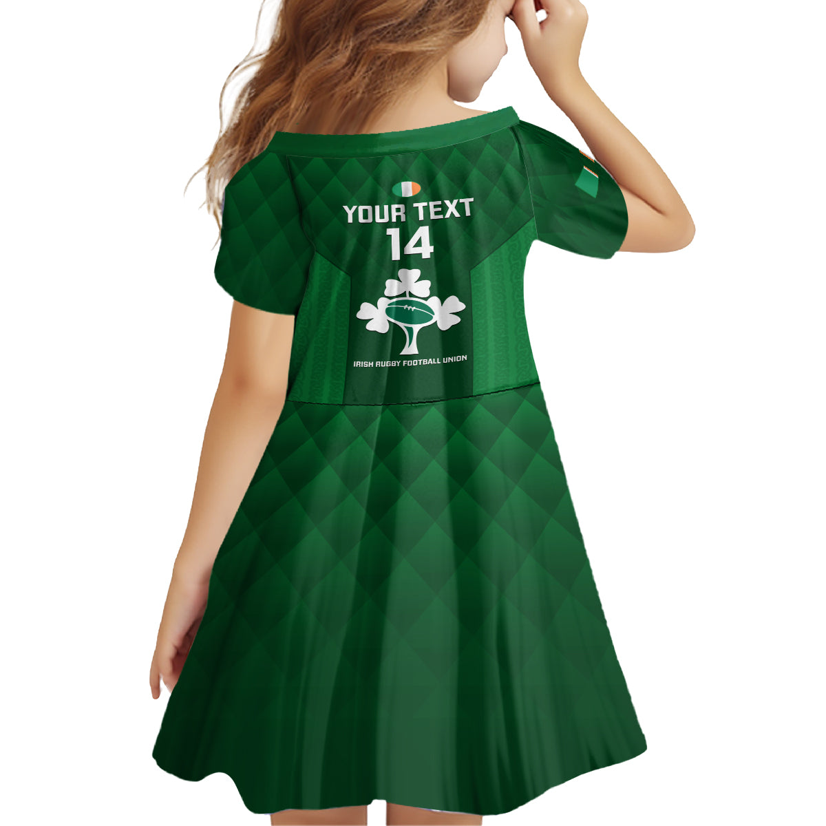 Custom Ireland Rugby Family Matching Off Shoulder Maxi Dress and Hawaiian Shirt 2023 Go Shamrock World Cup Irish Celtic Pattern LT14