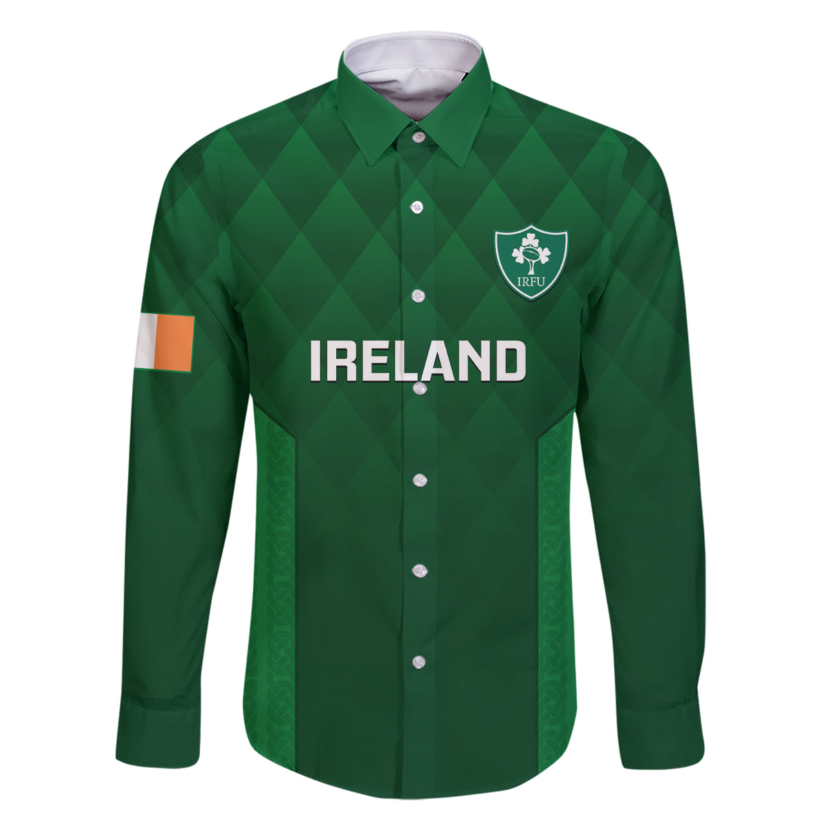 Custom Ireland Rugby Family Matching Off Shoulder Short Dress and Hawaiian Shirt 2023 Go Shamrock World Cup Irish Celtic Pattern LT14