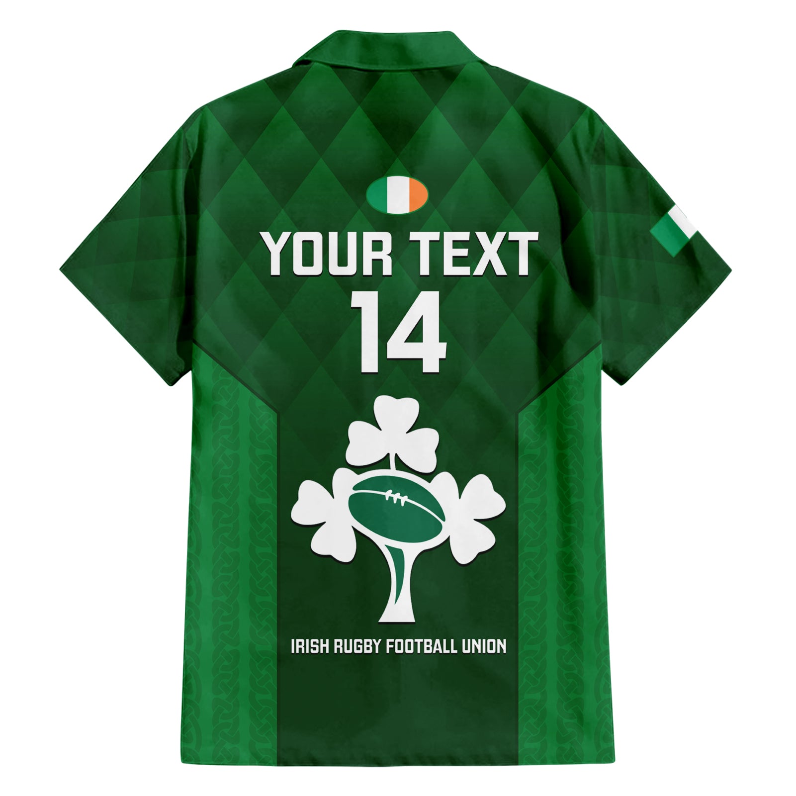 Custom Ireland Rugby Family Matching Short Sleeve Bodycon Dress and Hawaiian Shirt 2023 Go Shamrock World Cup Irish Celtic Pattern LT14