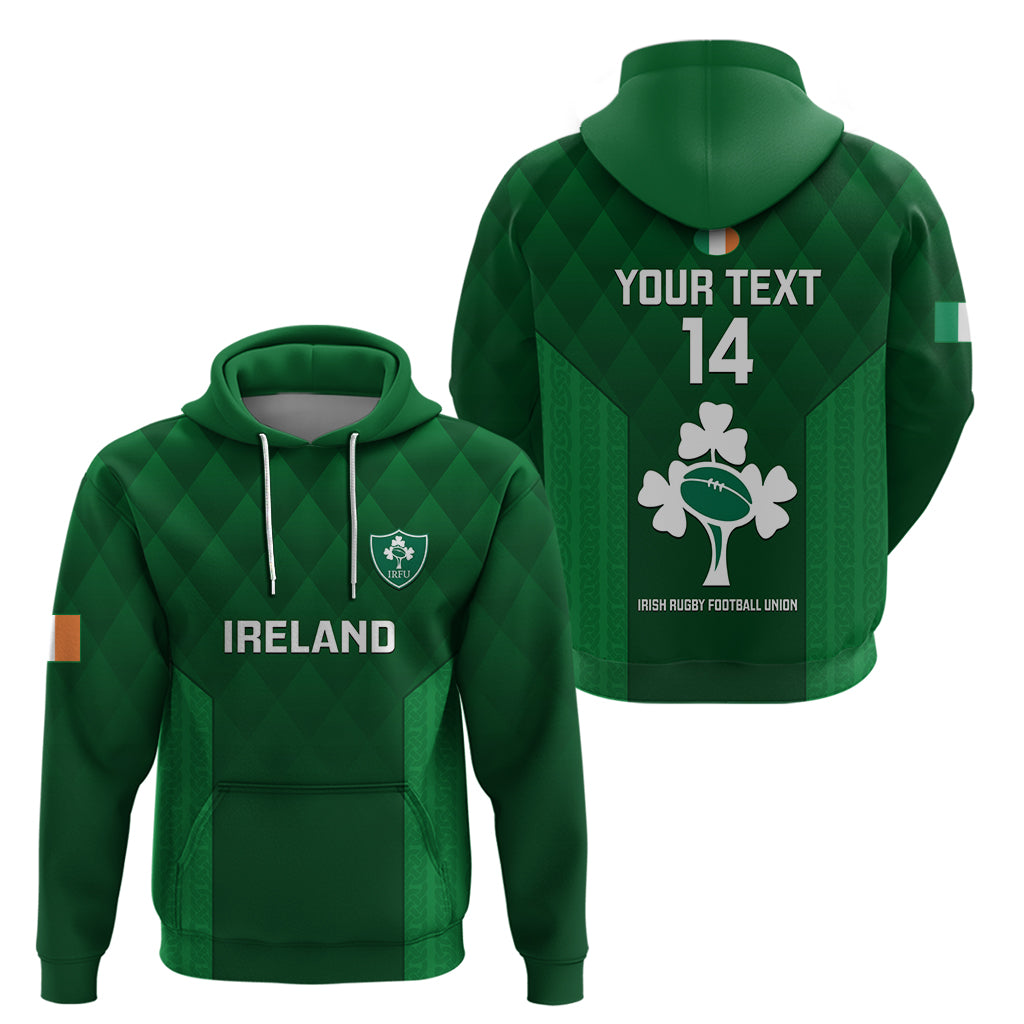 Custom Ireland Rugby Hoodie 2023 Go Shamrock World Cup Irish Celtic Pattern - Vibe Hoodie Shop