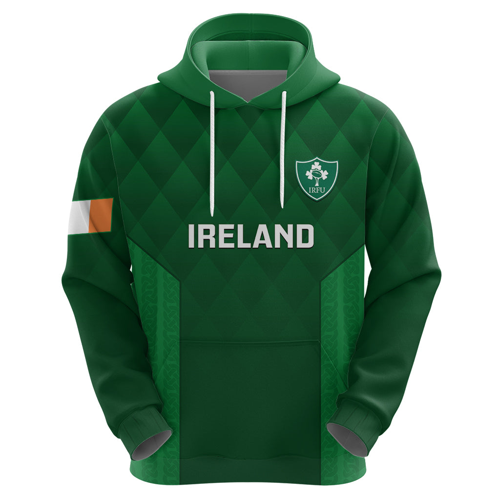 Custom Ireland Rugby Hoodie 2023 Go Shamrock World Cup Irish Celtic Pattern - Vibe Hoodie Shop