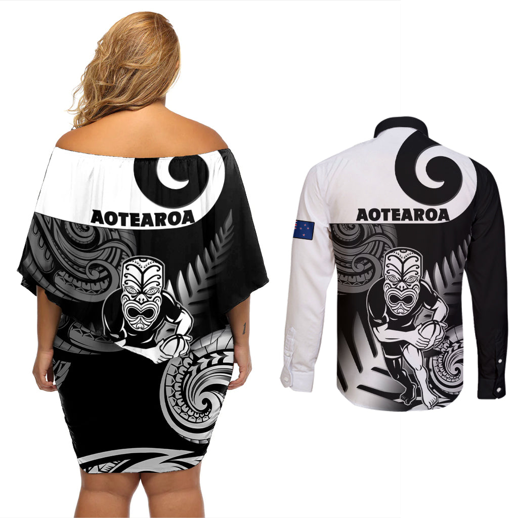 new-zealand-silver-fern-rugby-couples-matching-off-shoulder-short-dress-and-long-sleeve-button-shirts-go-champions-nz-all-black-maori-koru